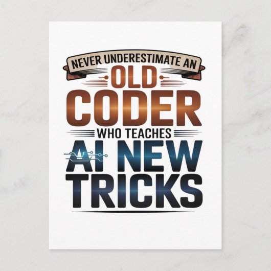 人工知能オールドコーダデザイン ポストカード (正面)