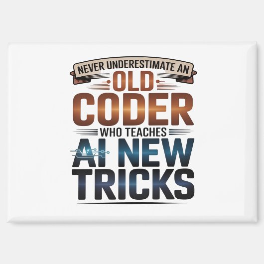 人工知能オールドコーダデザイン マグネット (正面)