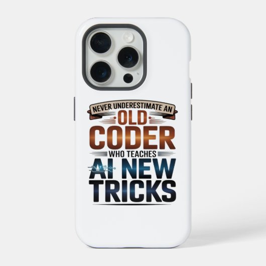 人工知能オールドコーダデザイン iPhoneケース (裏面)