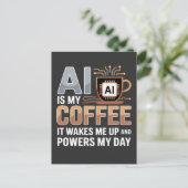 人工知能コーヒーユーモア ポストカード (スタンド正面)