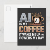 人工知能コーヒーユーモア ポストカード (正面/裏面)