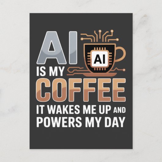 人工知能コーヒーユーモア ポストカード (正面)