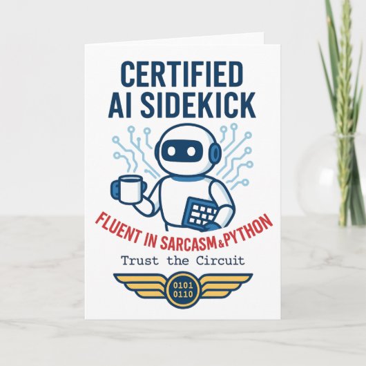 人工知能サイドキックおもしろいデザイン カード (正面)