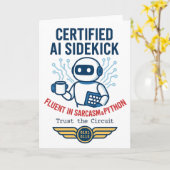 人工知能サイドキックおもしろいデザイン カード (黄色い花)