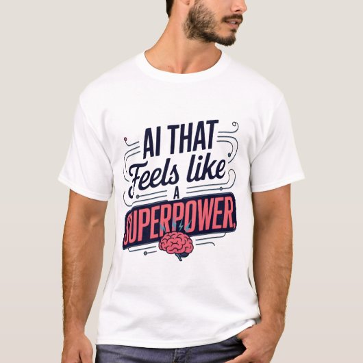 人工知能スーパーパワーグラフィック Tシャツ (正面)