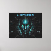 人工知能デジタルサイエンスロボット キャンバスプリント (正面)