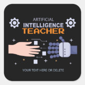 人工知能先生 – 人と機械 スクエアシール (正面)