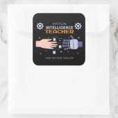 人工知能先生 – 人と機械 スクエアシール (バッグ)