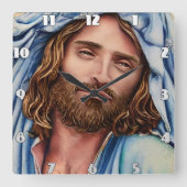 人工知能動物イエス スクエア壁時計 (正面)