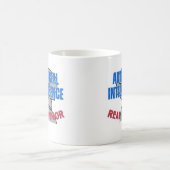 人工知能実在、ユーモア.wホワイトBG コーヒーマグカップ (中央)