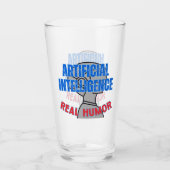 人工知能実在、ユーモア.wホワイトBG タンブラーグラス (正面)