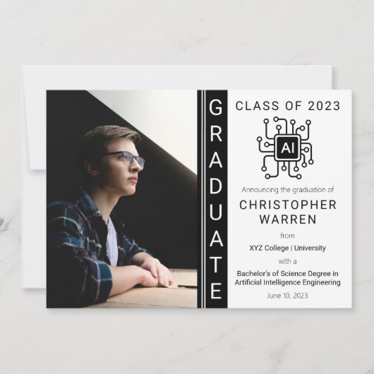 人工知能工学卒業 案内状 (正面)