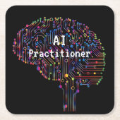 人工知能技術のAIの開業医 スクエアペーパーコースター (正面)