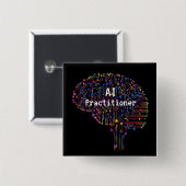 人工知能技術のAIの開業医 缶バッジ (正面&裏面)