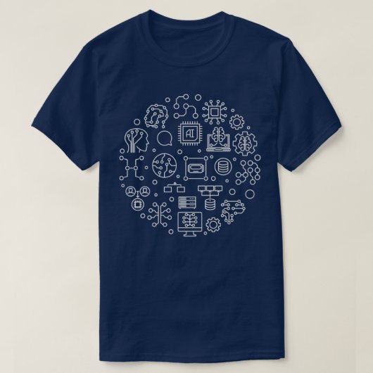 人工知能技術AI Tシャツ (デザイン正面)