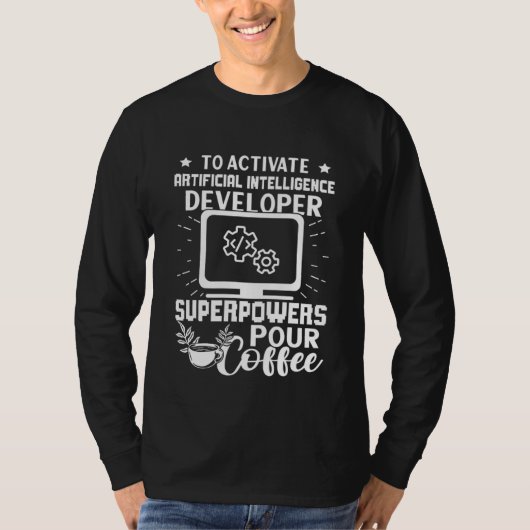 人工知能開発者活性化コーヒー用 Tシャツ (正面)