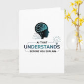 人工知能頭が切れる技術デザイン カード (黄色い花)