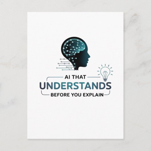 人工知能頭が切れる技術デザイン ポストカード (正面)