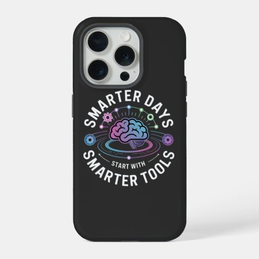 人工知能頭が切れる用ツール iPhoneケース (裏面)