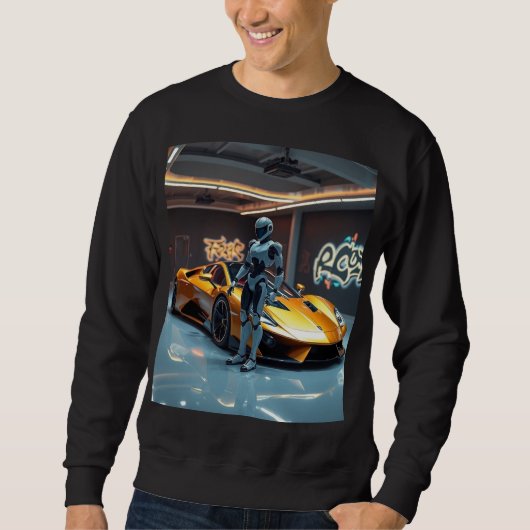 人工知能 スポーツカー ロボット Tシャツ (正面)