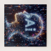 人工知能、概念イラストレーション。 ジグソーパズル (横)