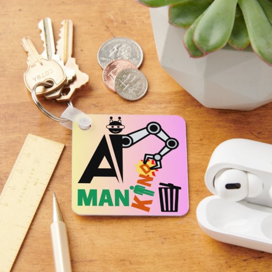 人工知能(AI)の自動化 キーホルダー (デスク)