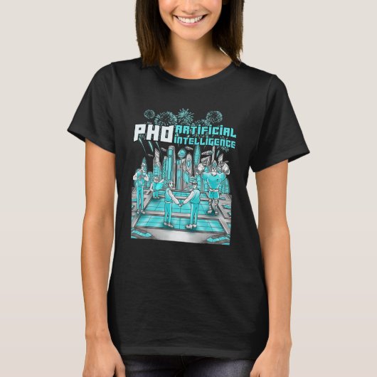 人工知能AIコンピュータサイエンスAIマス Tシャツ (正面)