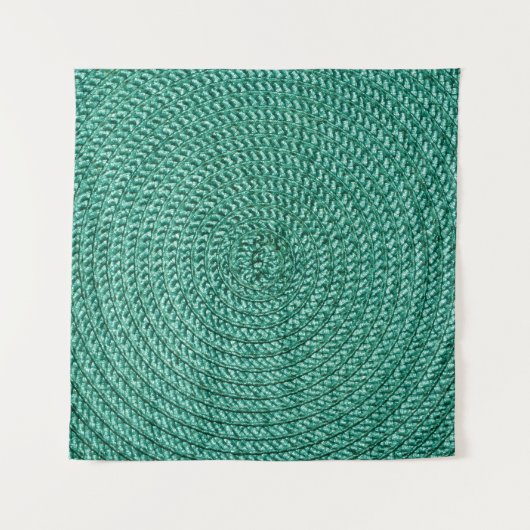 人工編組の緑の生地のテクスチャ。 タペストリー (正面)