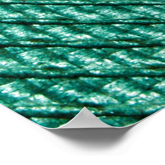 人工編組の緑の生地のテクスチャ。 ポスター (角)