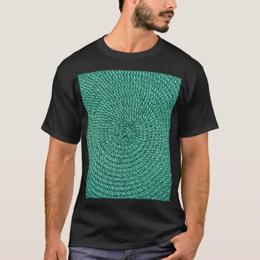人工編組の緑の生地のテクスチャ。 Tシャツ (正面)