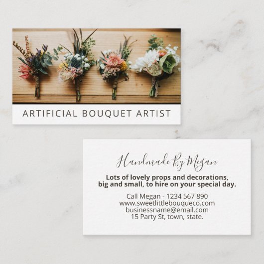 人工花束又は絹花束 名刺 (正面/裏面)