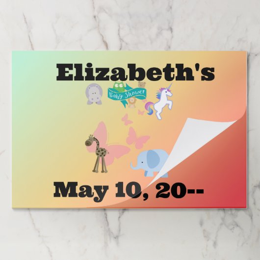 人工赤ちゃんシャワー動物 ペーパーパッド (折り畳み)