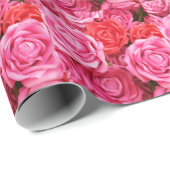 人工赤バラ背景クローズアップ ラッピングペーパー (ロールコーナー)