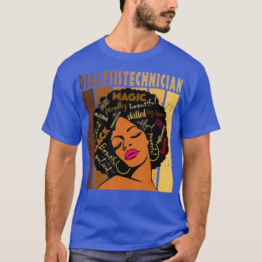 人工透析技術者アフリカ系アメリカ人 Tシャツ (正面)