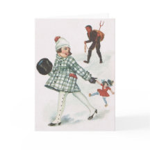 人形で小さな女の子を追うクランプス