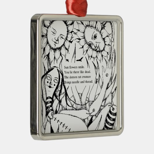 人形とひまわりの詩 メタルオーナメント (右)