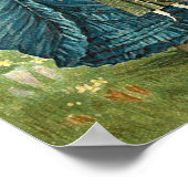 人形とウサギの女の子ヴィンテージ復活祭 ポスター (角)