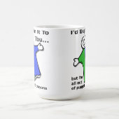 人形とクレヨンおもしろマグカップ コーヒーマグカップ (中央)