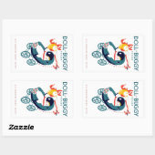 人形と乳母車パレード 長方形シール (シート)