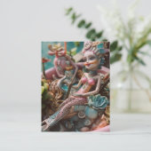 人形と植物のはがき ポストカード (スタンド正面)