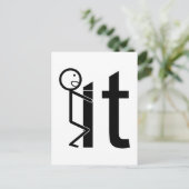 人形のおもしろい贈り物をネジで貼る ポストカード (スタンド正面)