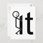 人形のおもしろい贈り物をネジで貼る ポストカード (正面/裏面)