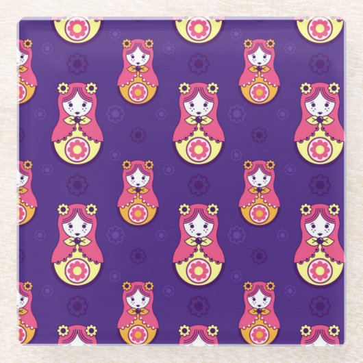 人形のネスト ガラスコースター (正面)