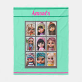 人形の写真を祝福する フリースブランケット (正面)