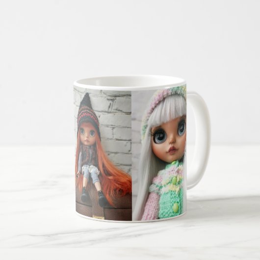 人形の写真、人形、写真、おもちゃ、女の子向け コーヒーマグカップ (正面右)