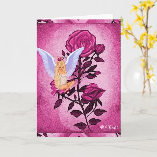 人形の庭の挨拶状 カード (黄色い花)