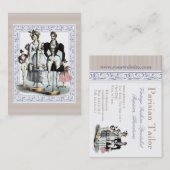 人形の愛らしいヴィンテージのフランス人のファッションの系列 名刺 (正面/裏面)