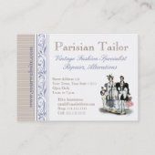 人形の愛らしいヴィンテージのフランス人のファッションの系列 名刺 (裏面)