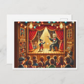 人形の日の絵画絵葉書 シーズンポストカード (正面/裏面)