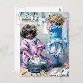 人形の洗濯をする ポストカード (正面/裏面)